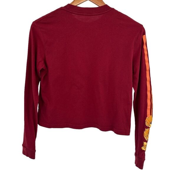 Volcom dark red long sleeve cropped tee size xsmall - Picture 3 of 6